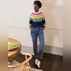 Boden Emma Fair Isle Wool Alpaca Blend Sweater Nordic Colorful Alpine Knit 16/18